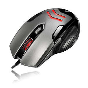 Adesso iMouse X1 Multi Color 6 Button Optical Ergonomic Gaming Mouse with 6 Foot USB Cable Wire and 4 Levels DPI Switch