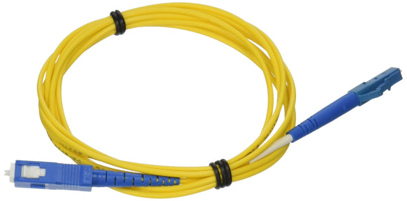 C2G 37109 OS2 Fiber Optic Cable - LC-SC 9/125 Simplex Single-Mode PVC Fiber Cable, Yellow (6.6 Feet, 2 Meters)