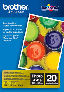 Brother BP71GP20 Glossy Inkjet Paper20 Sheets4-Inch x 6-InchRetail Packaging