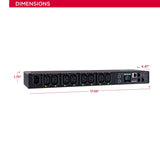 CyberPower PDU41004 Switched PDU, 100-240V/15A, 8 Outlets, 1U Rackmount, Black