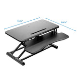 Fellowes Corsivo Height Adjustable Standing Desk, Sit to Stand, Gas Spring Riser Converter, Tabletop Workstation, Desk Riser (8091001)