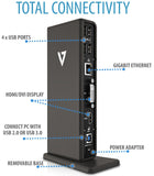 V7 UDDS-1N Universal USB 3.0 Docking Station, Grey