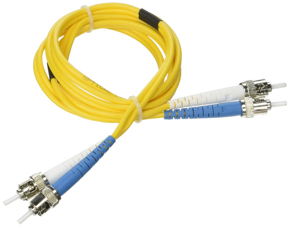 C2G 29951 OS2 Fiber Optic Cable - ST-ST 9/125 Duplex Single-Mode PVC Fiber Cable, Yellow (3.3 Feet, 1 Meter)