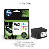 HP 962 3-Pack Cyan/Magenta/Yellow Original Ink Cartridges (3YP00AN#140)