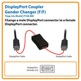 Tripp Lite P168-000 Compact Displayport Gender Changer/Coupler Display Port F/F