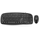 Adesso AKB-133CB - Keyboard and Mouse Combo, Wired, Desktop Keyboard, Ambidextrous Mouse, Multimedia Hotkeys - Compatible for Desktop/PC/Windows XP/7/8/10