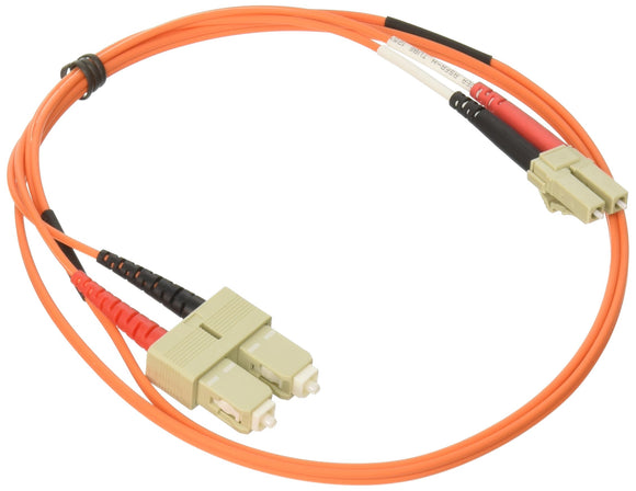 C2G 37970 OM2 Fiber Optic Cable - LC-SC 50/125 Duplex Multimode Fiber Cable, Plenum CMP-Rated, Orange (3.3 Feet, 1 Meter)