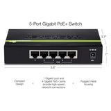 TRENDnet 5-Port Gigabit PoE+ Switch, 31 W PoE Budget, 10 Gbps Switching Capacity, Plug & Play, Ethernet Network Switch, Data & Power through Ethernet to PoE Access Points and IP Cameras, Full & Half Duplex, TPE-TG50g