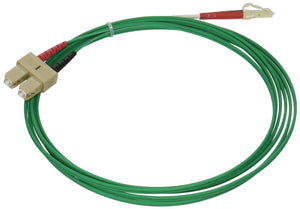 C2G 37552 OM1 Fiber Optic Cable - LC-SC 62.5/125 Duplex Multimode Fiber Cable, Plenum CMP-Rated, Green (9.8 Feet, 3 Meters)