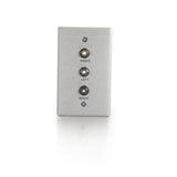 C2G 41013 Composite Video and RCA Stereo Audio Pass Through Single Gang Wall Plate, Brushed Aluminum