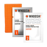 WHOOSH! Diamond Defense - Superior Nano Liquid Screen Protector Wipe, Easy Application, No Bubbles/Streaks, Hardens Glass - Fits All Screens ;Phones or Tablets