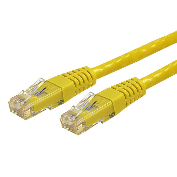 StarTech.com 8 ft Cat6 Patch Cable with Molded RJ45 Connectors - Yellow - Cat6 Ethernet Patch Cable - 8ft UTP Cat 6 Patch Cord (C6PATCH8YL)