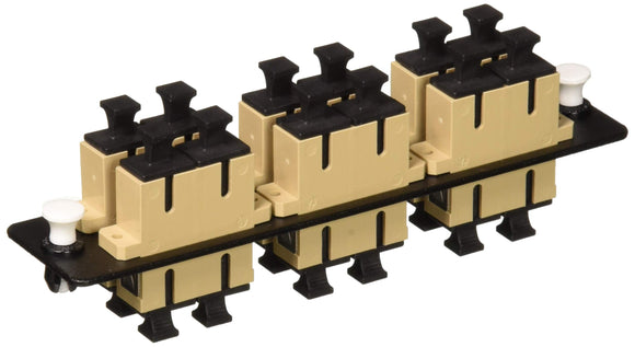 C2G 31104 Q-Series 12-Strand, SC Duplex, PB Insert, Mulitmode Adapter Panel, TAA Compliant, Beige