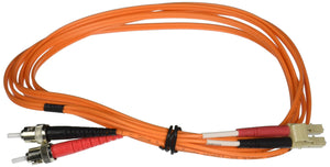 C2G 37402 OM2 Fiber Optic Cable - LC-ST 50/125 Duplex Multimode PVC Fiber Cable, Orange (9.8 Feet, 3 Meters)