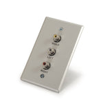 C2G 41013 Composite Video and RCA Stereo Audio Pass Through Single Gang Wall Plate, Brushed Aluminum