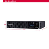 CyberPower PR2200RTXL2U Smart App Sinewave UPS System, 2200VA/2200W, 8 Outlets, 2U Rack/Tower