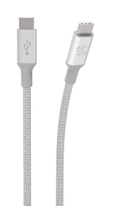 SCOSCHE CCB10SR-SP Strikeline Premium USB-C to USB-C Charge & Sync Braided Cable 10-ft. Silver