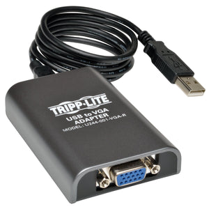 TRIPP LITE USB 2.0 to VGA Dual/Multi-Monitor External Video Graphics Card Adapter, 128 MB SDRAM, 1080p (U244-001-VGA-R)