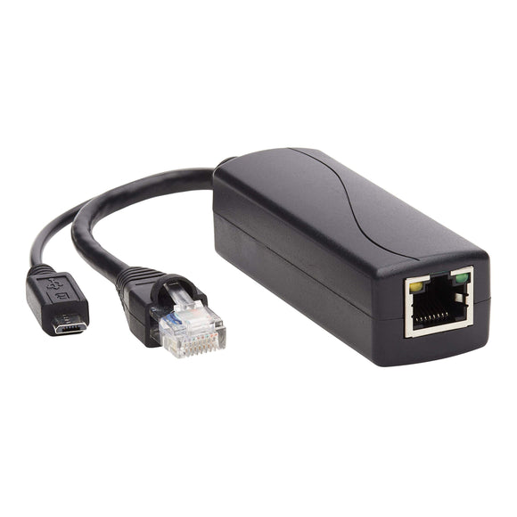 TRIPP LITE NPOE-SPL-G-5VMU Tripp Lite PoE to USB Micro-B and RJ45 Active Splitter - 802.af, 48V to 5V 1A, Up to 328 ft. (100 m),