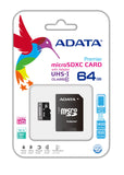 ADATA AUSDX64GUICL10-RA1 Premier 64 GB micro SDHC/SDXC UHS-I U1 Memory Card with One Adapter