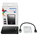 ADATA AHV620-2TU3-CBK Dash Drive HV620 Portable External Hard Drive 2TB USB 3.0, Black