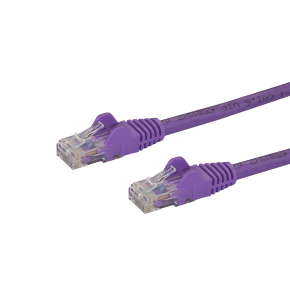 StarTech.com N6PATCH3PL Gigabit Snagless RJ45 UTP Cat6 Patch Cable, 3-Feet (Purple)