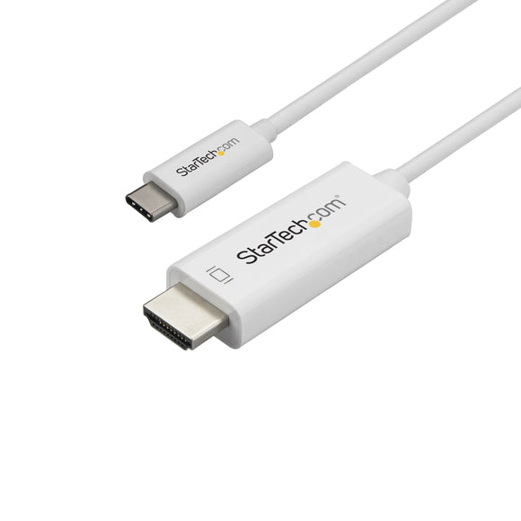 StarTech.com USB C to HDMI Cable - 1m / 3ft - White - 4K at 60Hz - Computer Monitor Cable - USB C Cable - USB Type C to HDMI Cable (CDP2HD1MWNL)