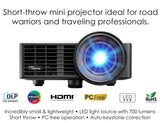 Optoma ML750ST Ultra-Compact 700 Lumen WXGA Short Throw LED Projector with MHL Enabled HDMI Port