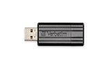 Verbatim PinStripe 8 GB USB 2.0 Flash Drive, Black 49062