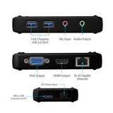 SIIG JU-DK0311-S1 USB 3.0 Dual Video Docking Station Adds HDMI or VGA Video Output, 2 USB 3.0 Ports, Gigabit Ethernet and Audio