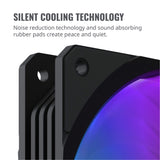 Cooler Master MasterFan SF120R ARGB 120mm Square Frame Fan w/ 8 Independently-Controlled Addressable RGB LEDs, Hybrid Blade Design, Cable Management and PWM Control Fan