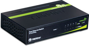 TRENDnet 5-Port Unmanaged 10/100 Mbps GREENnet Ethernet Desktop Metal Housing Switch, TE100-S50g