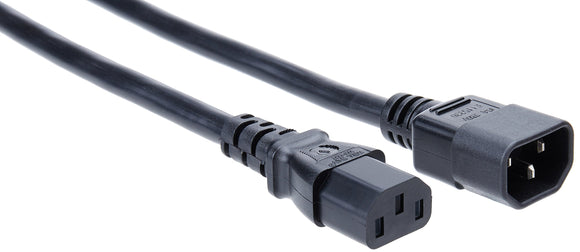 C2G 30824 14 AWG 250 Volt Power Extension Cord - IEC320C14 (C14) to IEC320C13 (C13), TAA Compliant, Black (10 Feet, 3.04 Meters)