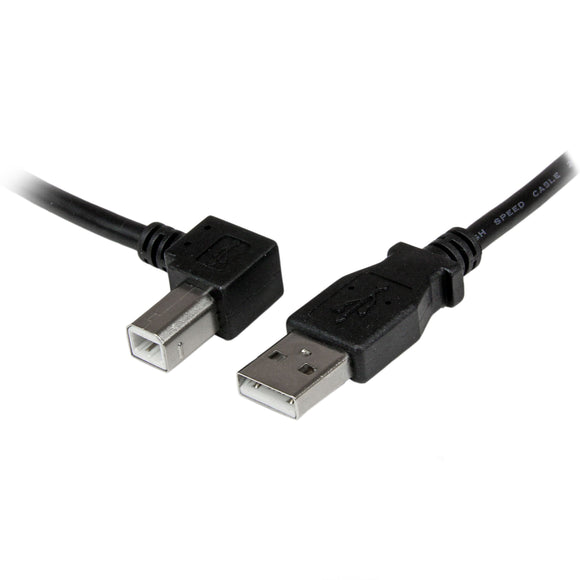 StarTech.com 2m USB 2.0 A to Left Angle B Cable Cord - 2 m USB Printer Cable - Left Angle USB B Cable - 1x USB A (M), 1x USB B (M) (USBAB2ML)