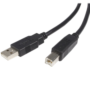 StarTech.com 1 ft USB 2.0 A to B Cable - M/M - USB cable - USB (M) to USB Type B (M) - USB 2.0 - 1 ft - black - USB2HAB1