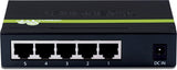 TRENDnet 5-Port Unmanaged 10/100 Mbps GREENnet Ethernet Desktop Metal Housing Switch, TE100-S50g