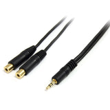 StarTech.com MUY6MFF 3.5mm to 2X 3.5mm PC Speaker Audio Cable M/F, 6-Feet (Black)