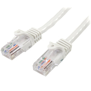 StarTech.com Cat5e Ethernet Cable - 7 ft - White- Patch Cable - Snagless Cat5e Cable - Short Network Cable - Ethernet Cord - Cat 5e Cable - 7ft (45PATCH7WH)