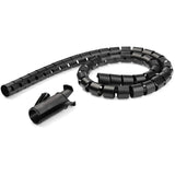 2.5m (8.2ft) Cable Management Sleeve - 1.8" Diameter - Expandable Coiled Cord Organizer w/Cable Loading Tool (CMSCOILED4)