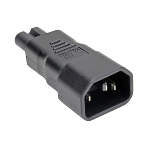 IEC C14 to IEC C7 Power Cord Adapter Down-Angled 10A 250V Black