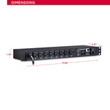 CyberPower PDU81001 Switched Metered-By-Outlet PDU, 100-120V/15A, 8 Outlets, 1U Rackmount