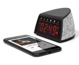 Aluratek ABQC01F Bluetooth Streaming FM Clock Radio with Qi Wireless Charging Pad