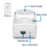 TRENDnet Powerline 500 AV Nano Adapter Kit with Built-in Outlet, with Power Outlet Pass-Through, Includes 2 x TPL-407E Adapters, TPL-407E2K