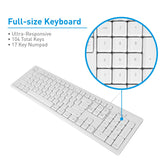 Macally Full Size USB Wired Keyboard & Mouse Combo for Mac Mini Pro, iMac Desktop Computer, MacBook Pro Air Laptops - Mac Compatible Apple Shortcuts, Extended with Number Keypad, Rubber Dome Keycaps