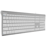 Macally Ultra-Slim USB Wired Computer Keyboard for Apple MacBook Pro, Air, iMac, Mac Mini, Windows PC Laptops/Desktops and Notebooks, Plug and Play, Silver