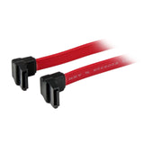 StarTech.com Right Angle SATA Cable - SATA cable - Serial ATA 150/300/600 - SATA (R) to SATA (R) - 3 ft - right-angled connector - red - SATARA36