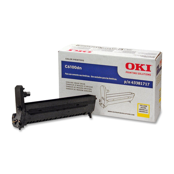 OkiData 43381717 Image Drum Cartridge for 6100 Series, 20000 Page Yield, Yellow