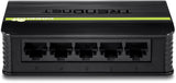 TRENDnet 5-Port Unmanaged 10/100 Mbps GREENnet Ethernet Desktop Plastic Housing Switch, TE100-S5