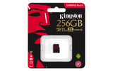 Kingston - SDCR/256GBSP - Me Sdcr 256Gbsp 256G SD Card Canvas React U3 UHS-I V30 A1 W O Adapter