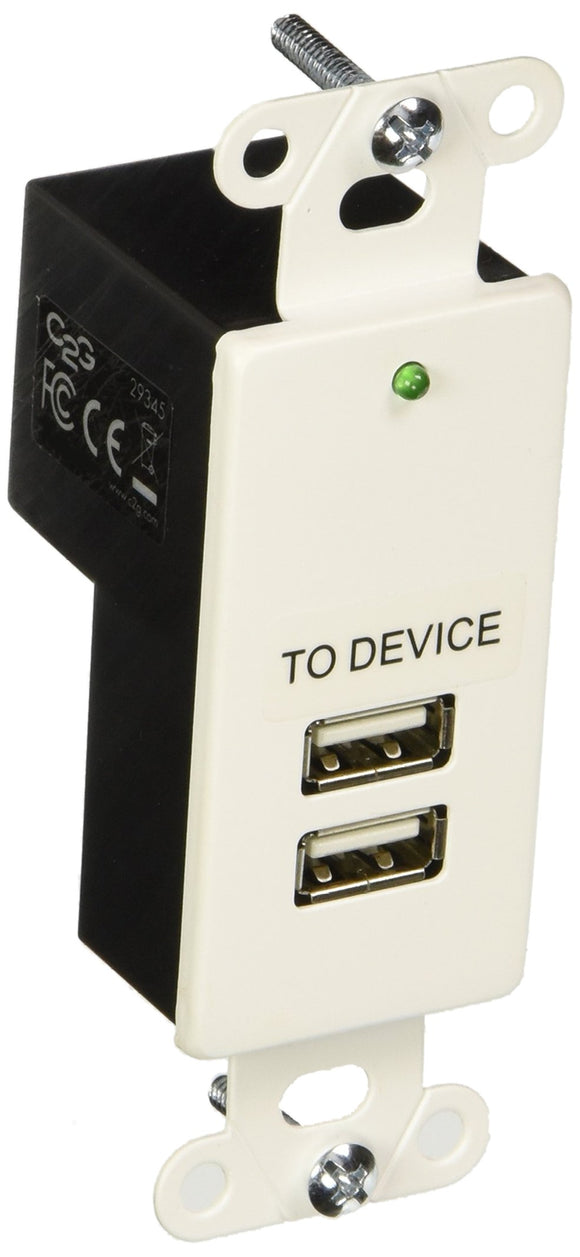 C2G 29345 2-Port USB 1.1 over Cat5 Superbooster Extender Wall Plate Receiver, White